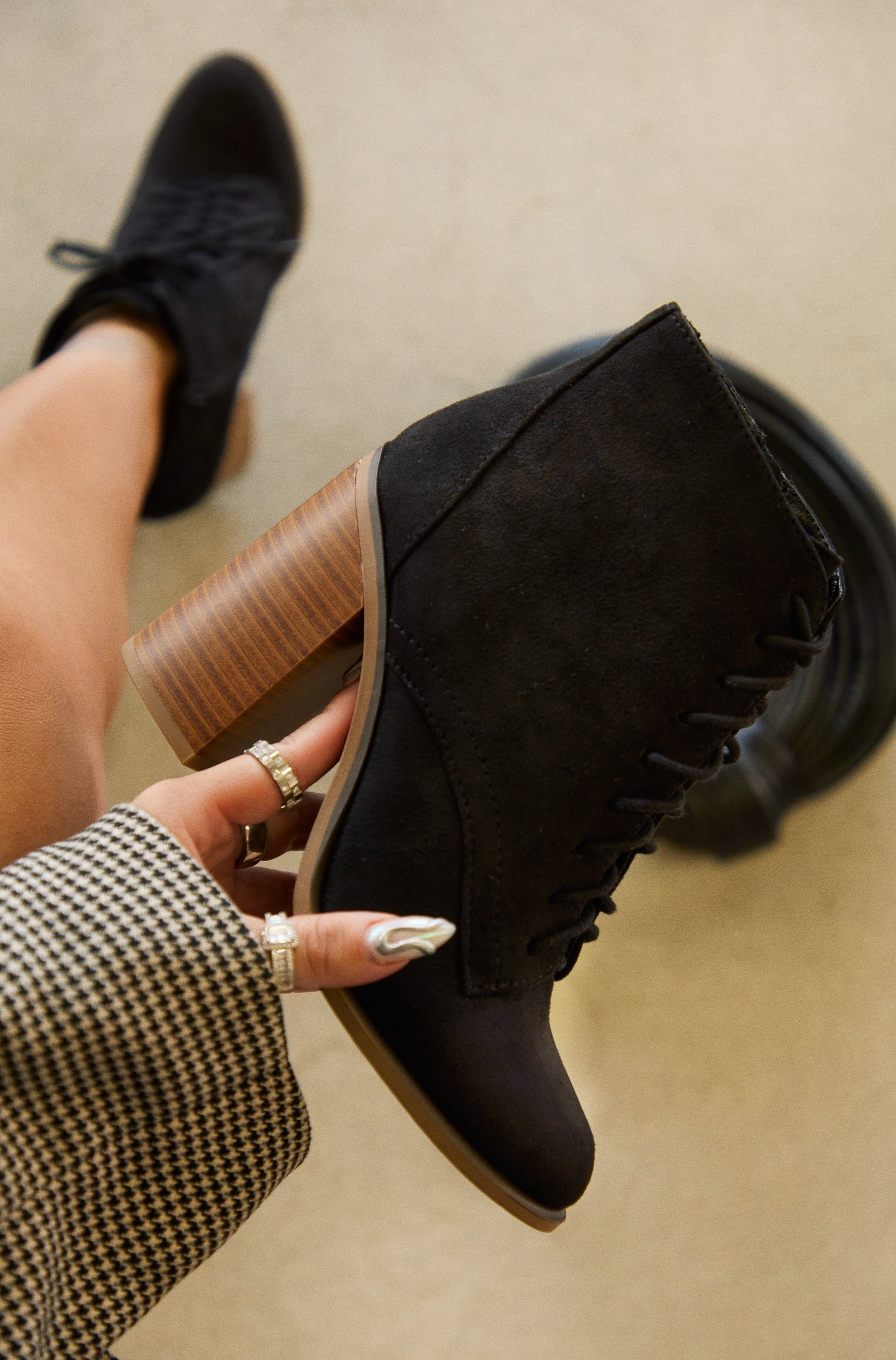 Lace up sale block boots