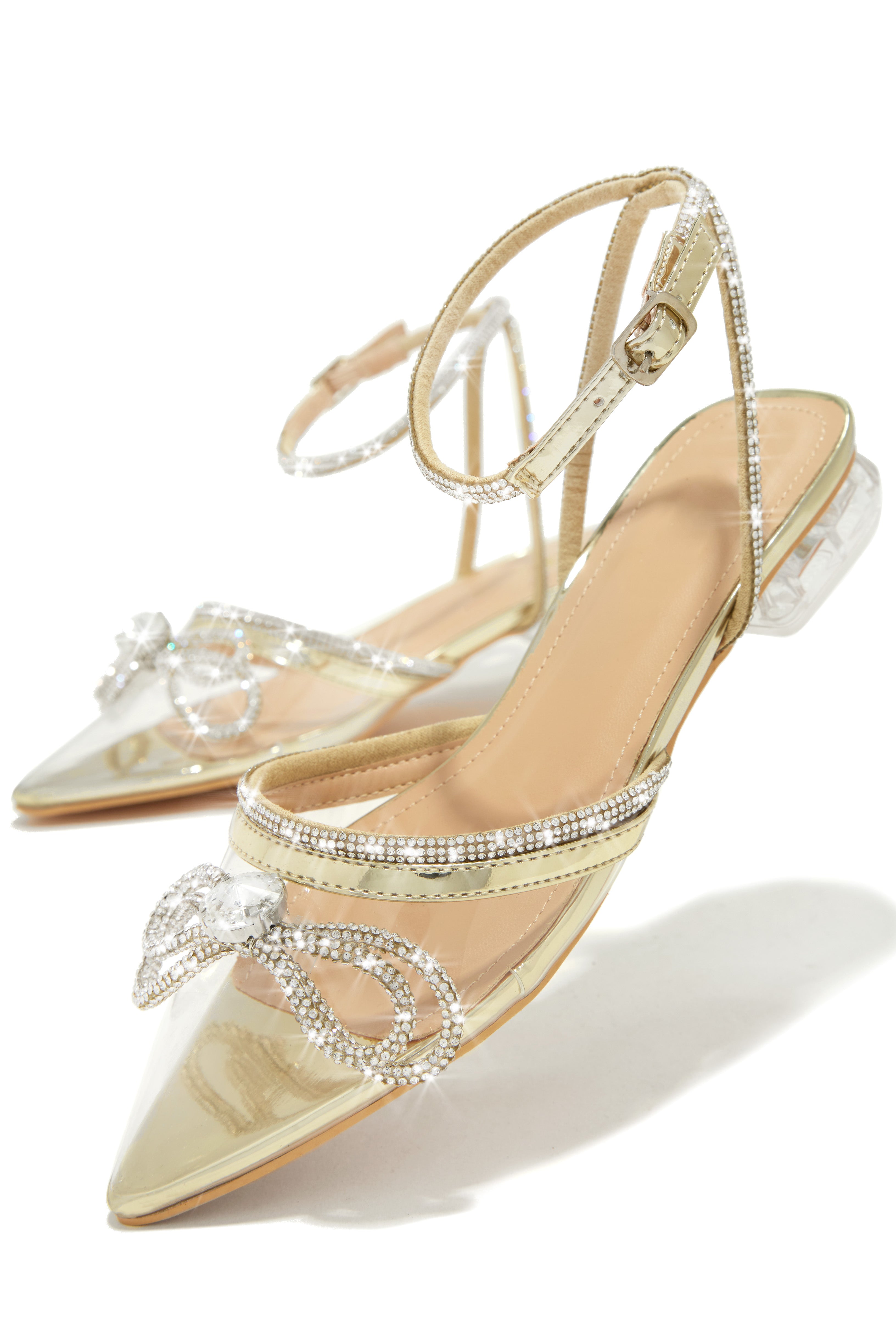 Fashion gold open toe flats