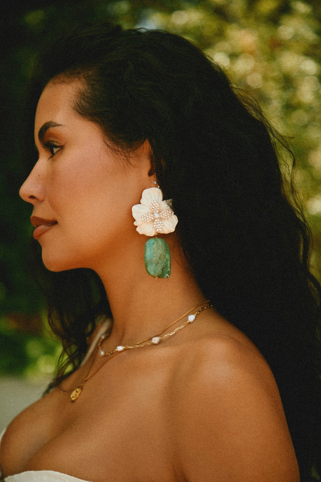 Load image into Gallery viewer, Isenia Flower Statement Earring - Mint
