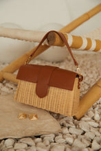 Load image into Gallery viewer, Ysabel Woven Straw Crossbody Bag - Tan
