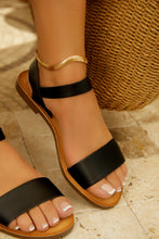 Load image into Gallery viewer, Women Wearing Black Wide Fit Sandals
