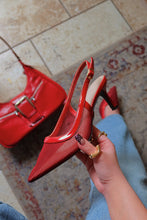 Load image into Gallery viewer, Chloey Slingback Mid Heel Pumps - Wine
