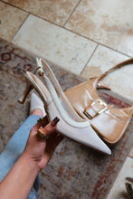 Load image into Gallery viewer, Chloey Slingback Mid Heel Pumps - Ivory
