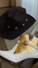 Load image into Gallery viewer, Black Faux Suede Cowgirl Hat
