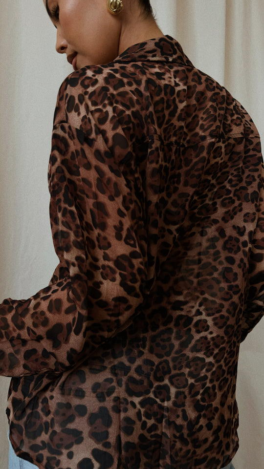 Load image into Gallery viewer, Kallie Long Sleeve Top - Leopard
