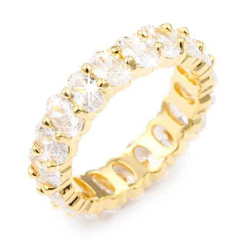 Load image into Gallery viewer, Gold-Tone Cubic Zirconia Ring
