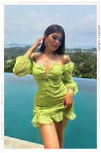 Load image into Gallery viewer, Railey Long Sleeve Mini Dress - Lime
