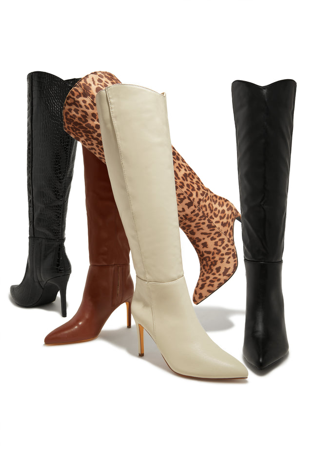 Load image into Gallery viewer, Portia Knee High Heel Boots - Brown
