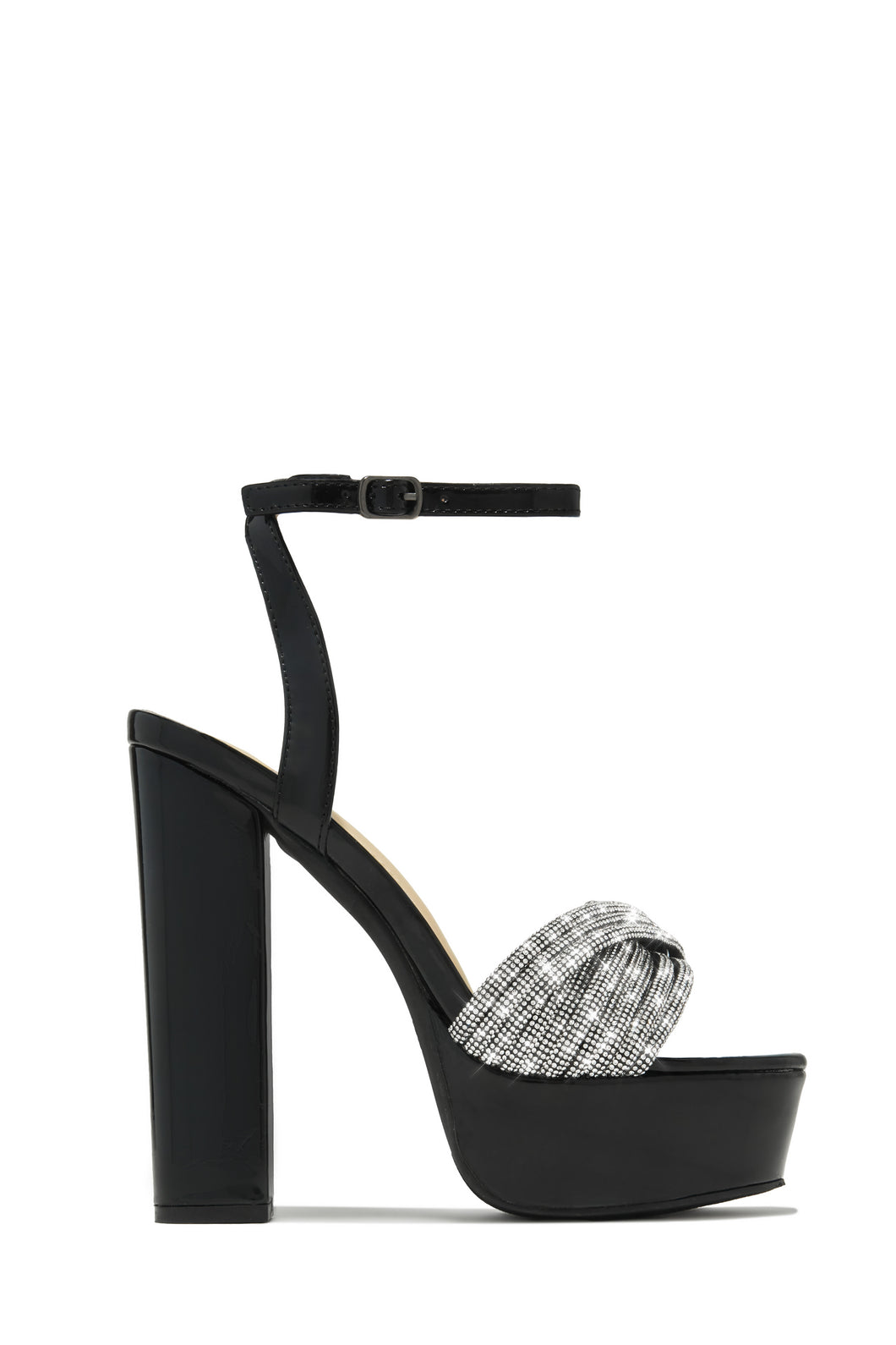 Arabella Embellished Platform Block Heels - Black