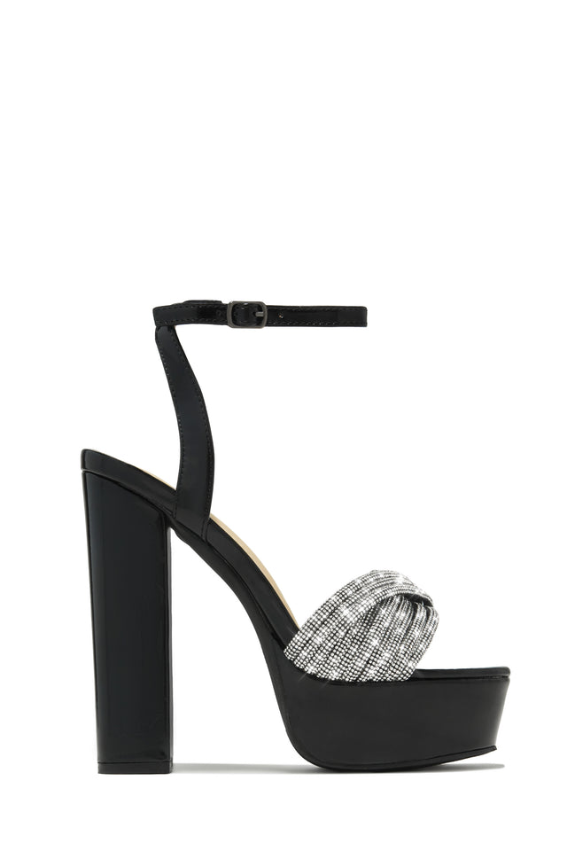 Load image into Gallery viewer, Arabella Embellished Platform Block Heels - Black
