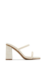 Load image into Gallery viewer, Jenna Block Heel Mules - Beige Croc
