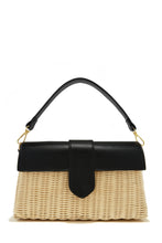 Load image into Gallery viewer, Black Woven Straw Bag
