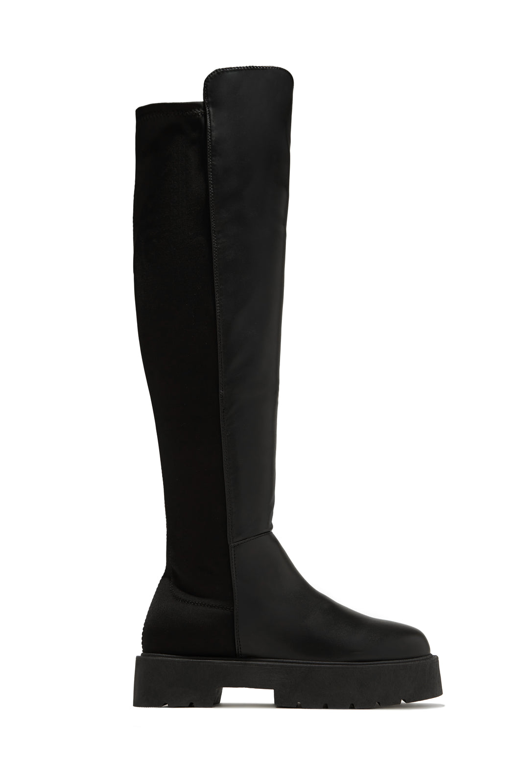 Maite Over The Knee Flat Boots - Black