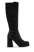 Load image into Gallery viewer, Harley Platform Block Heel Boots - Black
