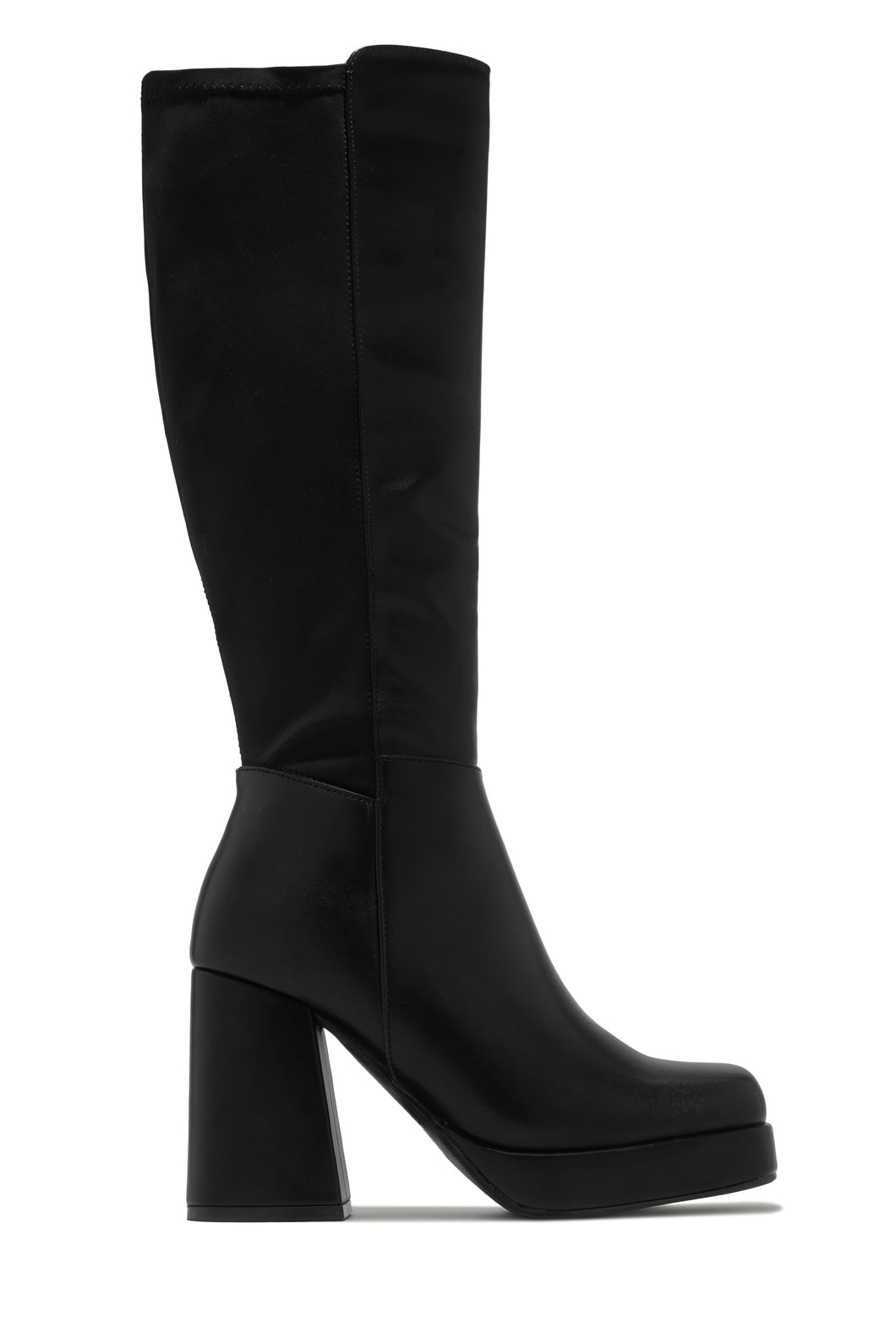 Harley Platform Block Heel Boots - Black