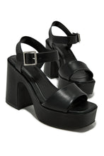 Load image into Gallery viewer, Sunday Views Platform Block High Heels - Black
