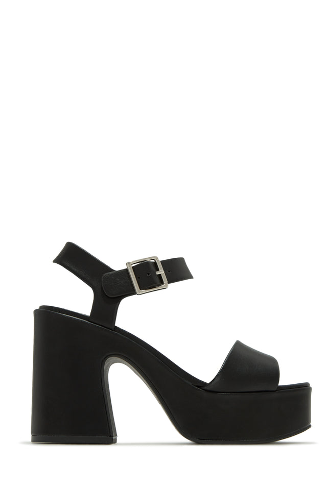 Load image into Gallery viewer, Sunday Views Platform Block High Heels - Black
