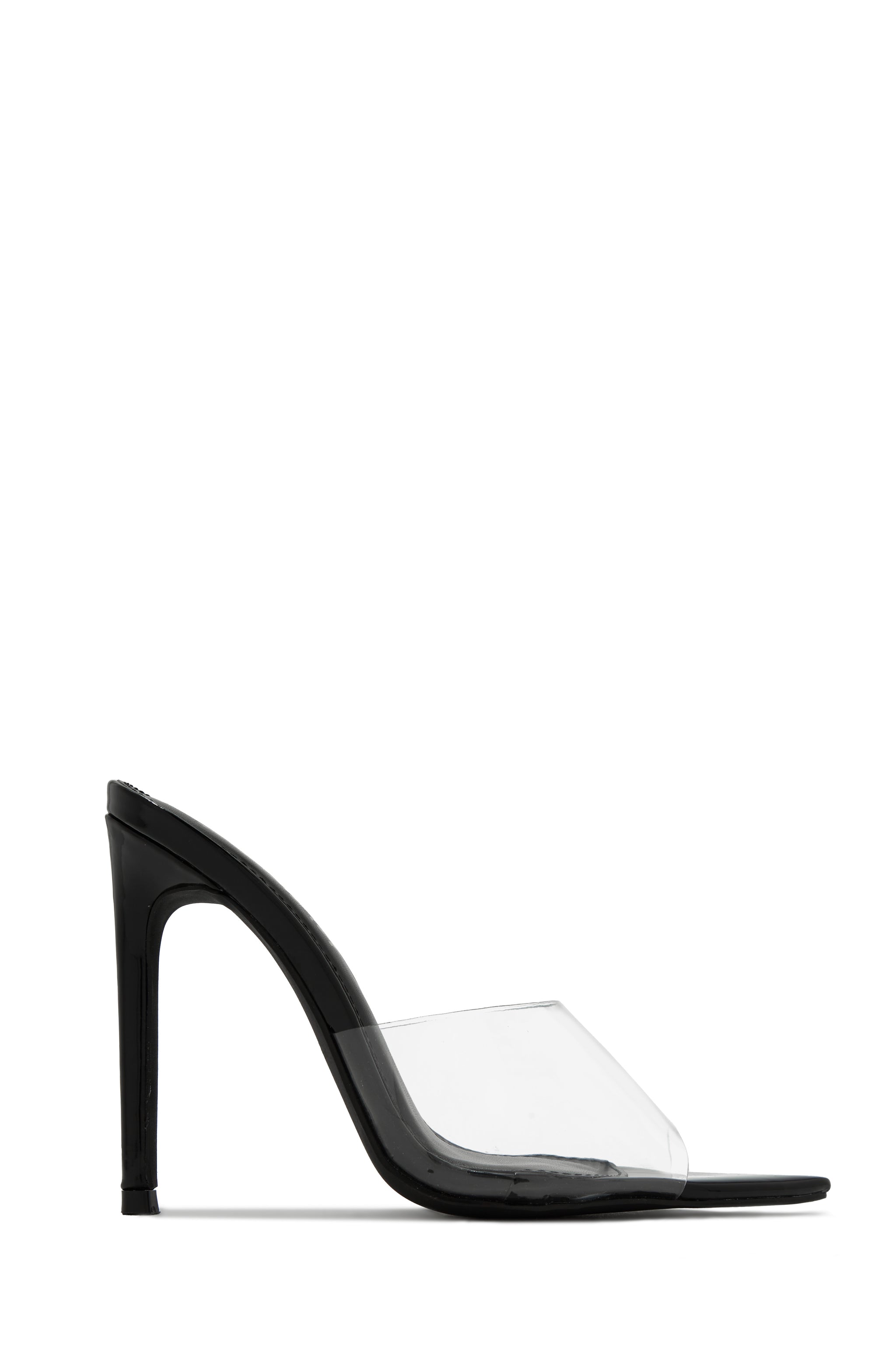 Clear heels black sole hotsell