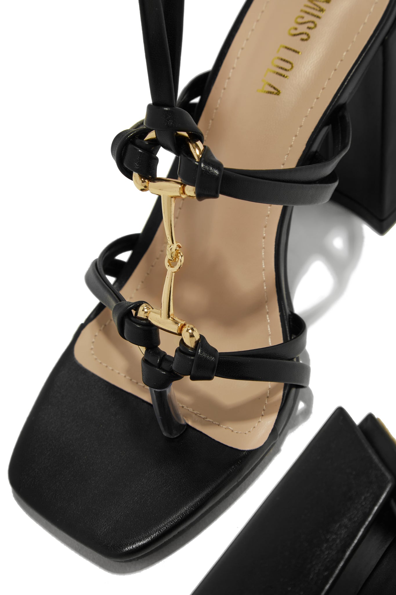 Miss Lola | Stepping Out Black Lace Up Block Heels – MISS LOLA