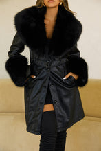 Load image into Gallery viewer, Ameria PU Faux Fur Coat - Coffee
