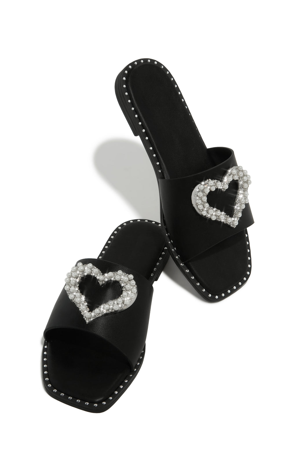 Love Island Embellished Slip On Sandals - Black