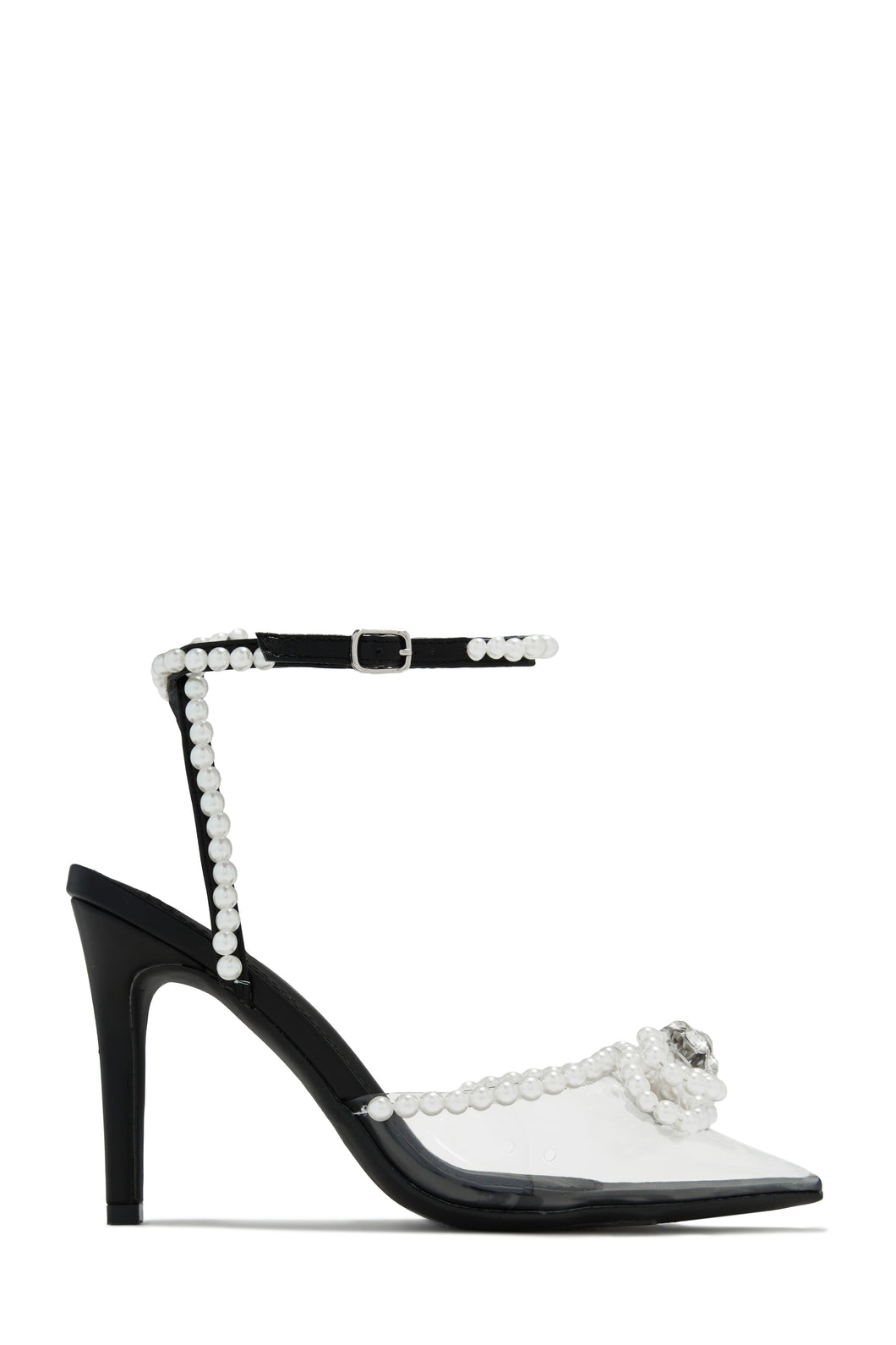 Miss Lola Catheryn Black Faux Pearl Heels MISS LOLA