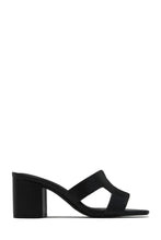 Load image into Gallery viewer, Black Block Heel Open Toe Mules
