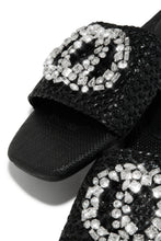 Load image into Gallery viewer, Black Embellished Slip On Summer Sandals
