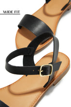 Load image into Gallery viewer, Black Open Toe Wide Fit Sandals
