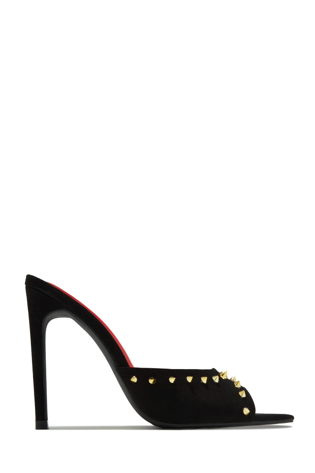 Load image into Gallery viewer, Collette Studded High Heel Mules - Gold
