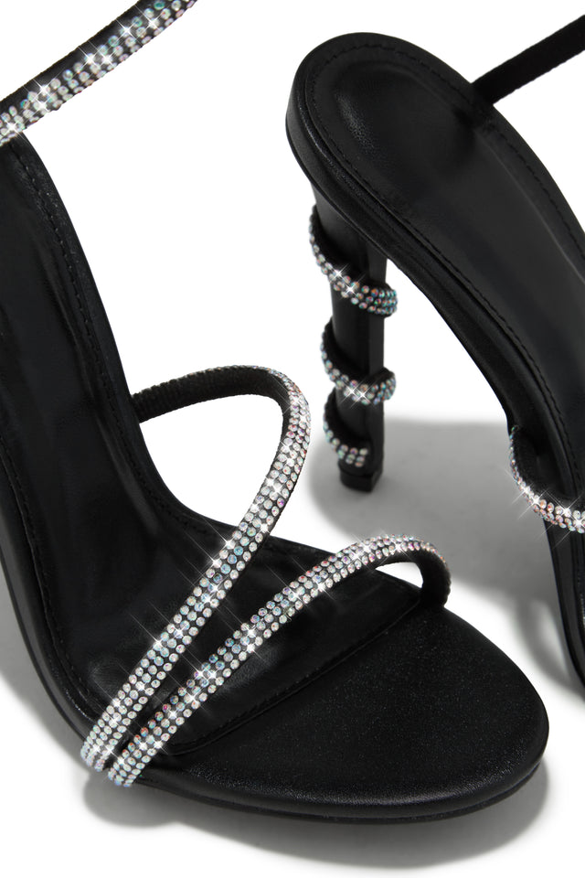 Load image into Gallery viewer, Andria Embellished Around The Ankle Coil Heels - Black
