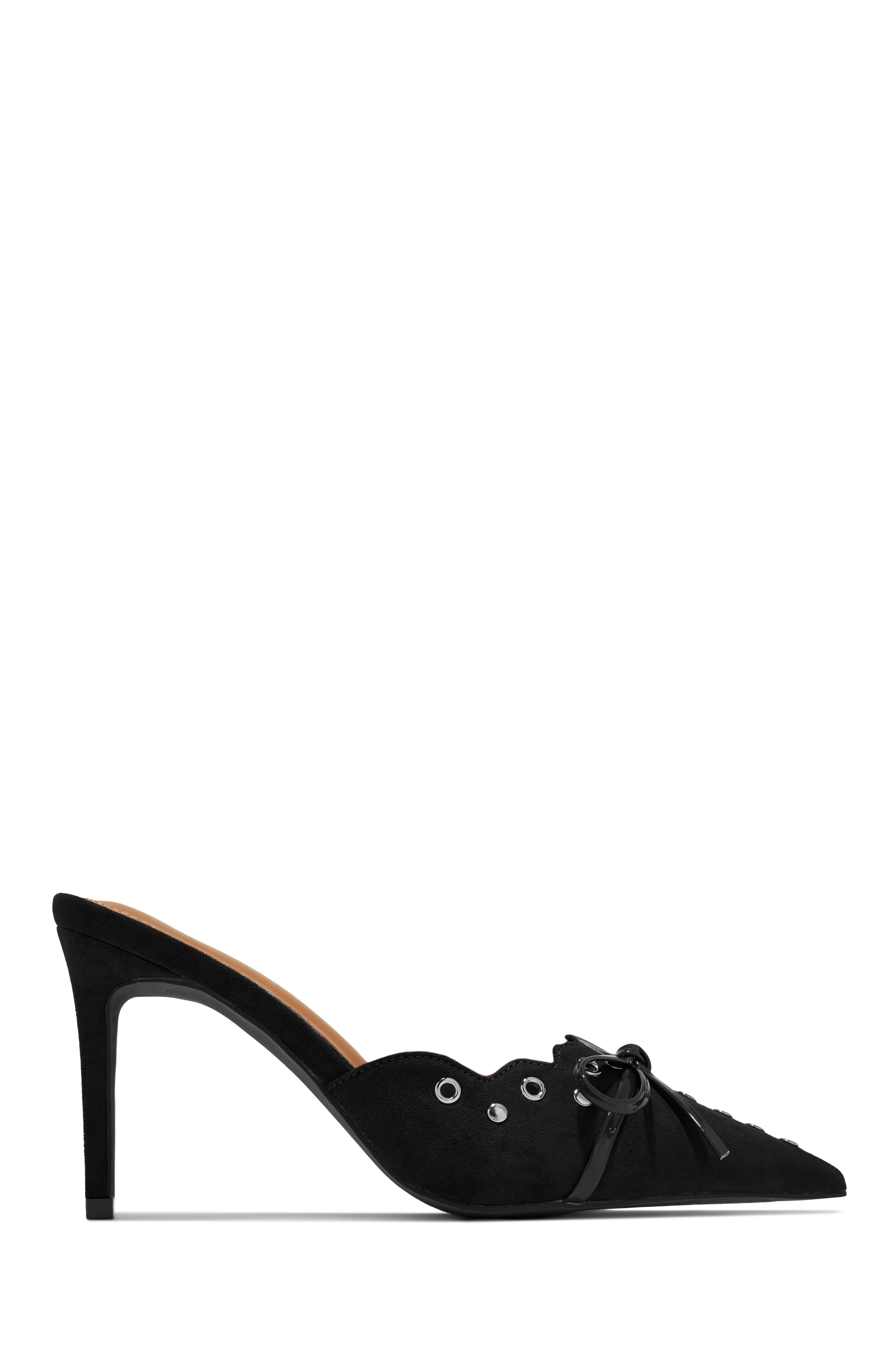 Miss Lola | Sylvia Black Pump Heel Mules – MISS LOLA