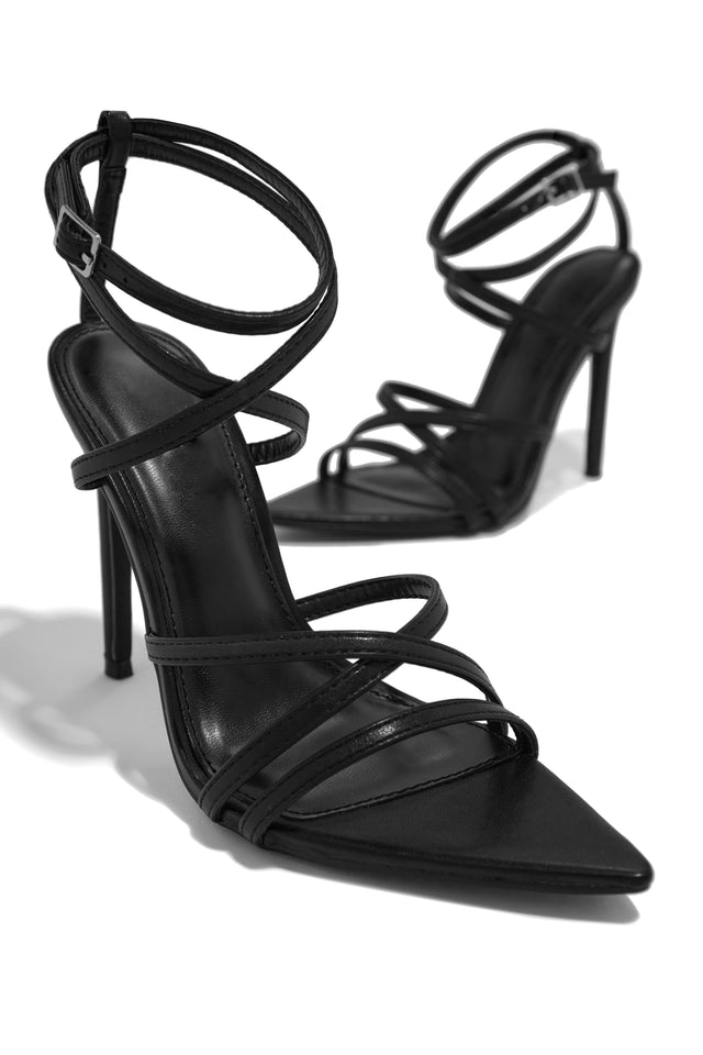 FROH FEET Strappy Heels for Women Black Chunky Heels High Heeled Sandals  with Lace Up Fahsion