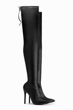 Load image into Gallery viewer, Groundbreaking Over The Knee High Heel Boots - Black PU
