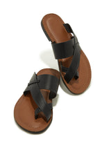 Load image into Gallery viewer, Endless Summer Flat Slip On Sandals - Black
