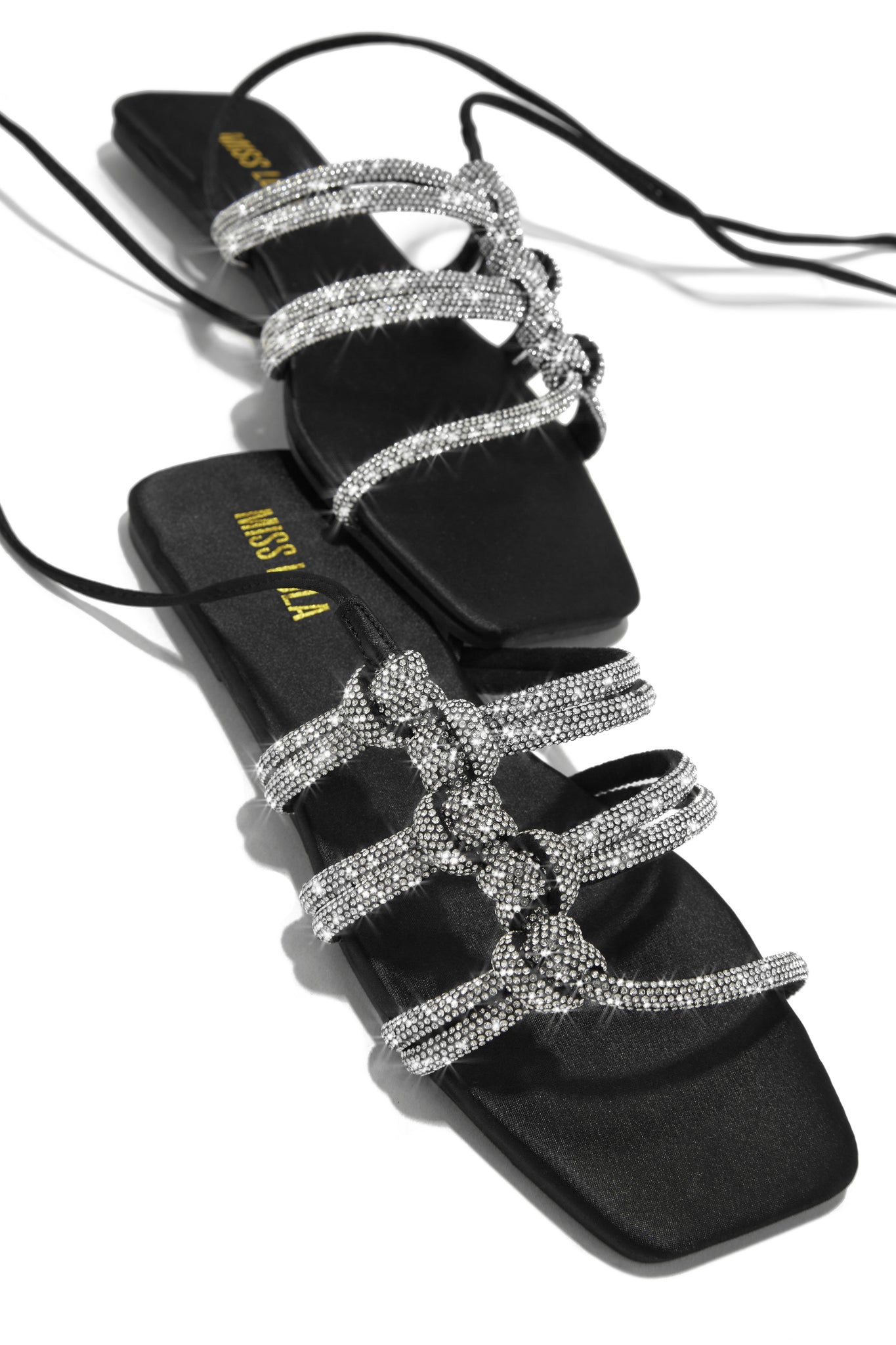 Buy BLEDEL Black Lace Up Square Toe Gladiator Sandals Online in Canada |  Rag & Co Canada