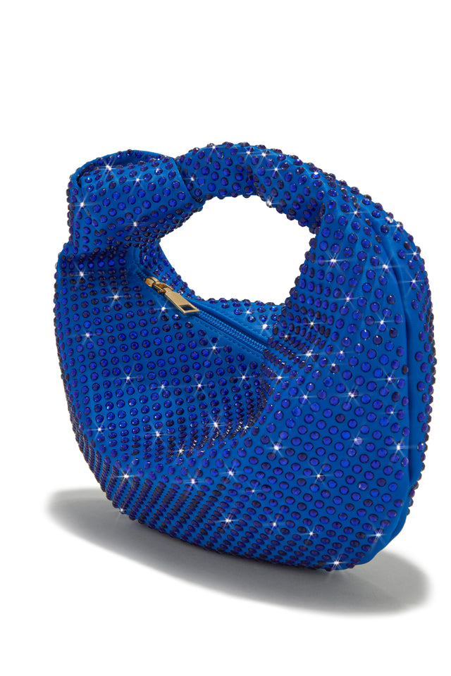 Janey Glitter Envelope Clutch Bag Blue | Clutch Bags | SWANKYSWANS