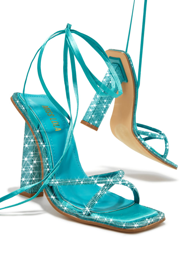 Molly Peep Toe Strappy Heel - Blue – Spoilt Belle Boutique Online