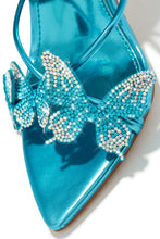 Load image into Gallery viewer, Fantasy Dreams Butterfly Embellished Lace Up Heels - Blue
