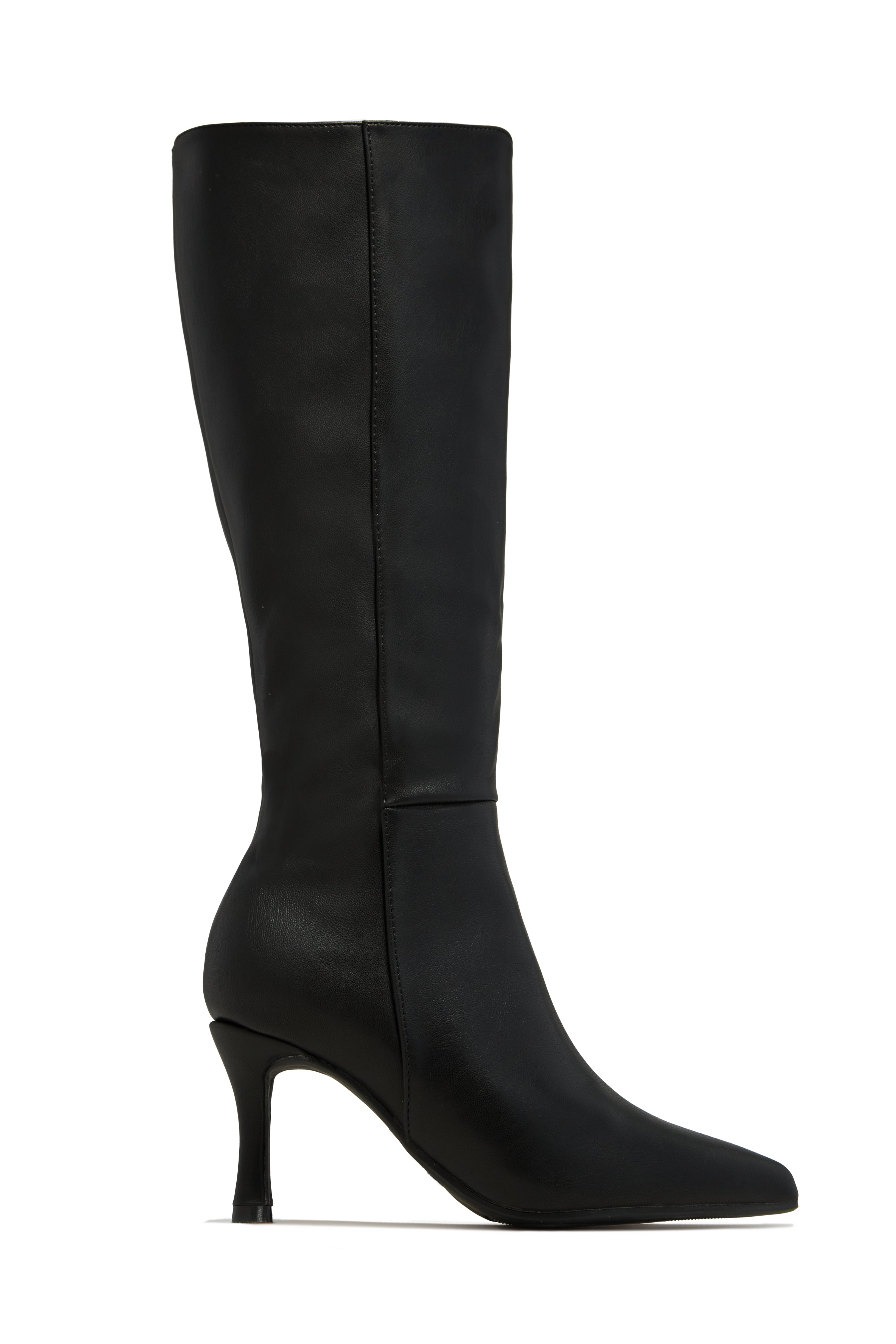 Miss Lola | Zama Black Knee High Heel Boots – MISS LOLA