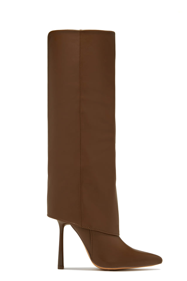 Load image into Gallery viewer, Kourt Knee High Heel Boots - Brown
