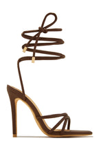 Load image into Gallery viewer, Holly Lace Up Strappy Heels - Brown
