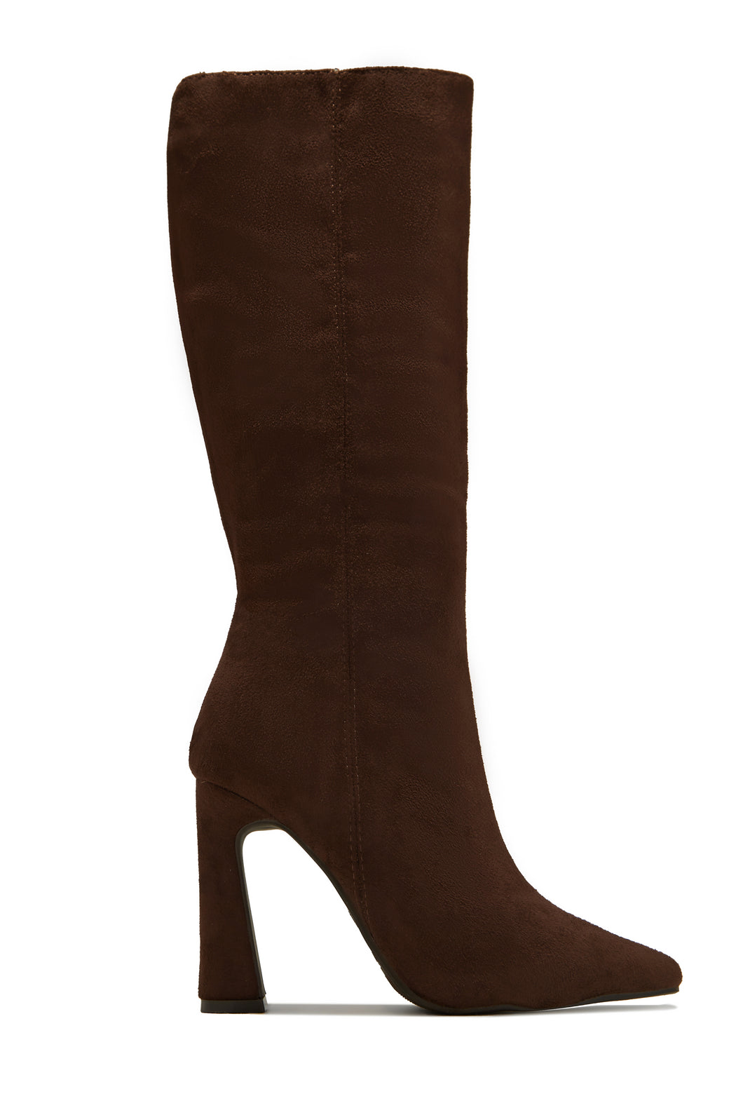 Stella Knee High Heel Boots - Brown