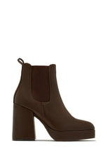 Load image into Gallery viewer, Arya Platform Block Heel Ankle Boots - Brown
