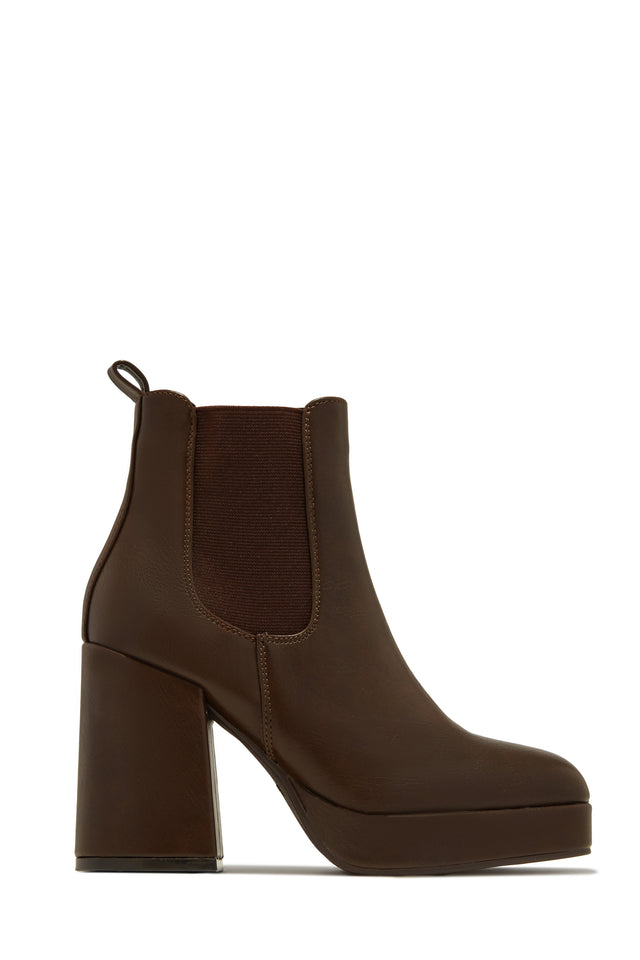 Load image into Gallery viewer, Arya Platform Block Heel Ankle Boots - Brown
