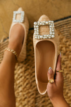 Load image into Gallery viewer, Brynn Faux-Pearl Detailed Flats - Natural
