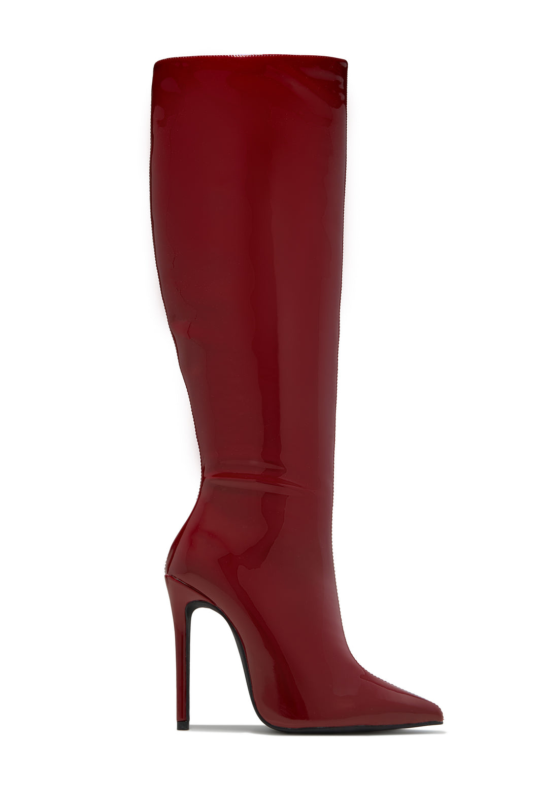 Genesis Knee High Heel Boots - Cherry