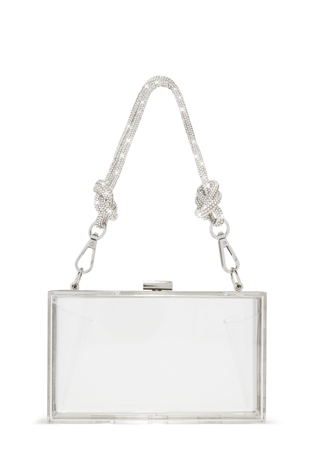 Script Clear Acrylic Clutch - A Touch of Sparkle