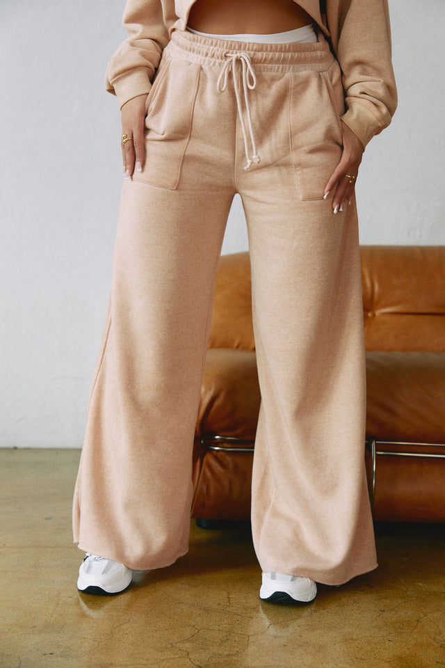 Miss Lola Cozy Moments Jogger Pant Nude MISS LOLA