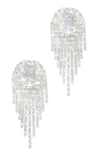 Load image into Gallery viewer, Silver-Tone Embellished Dangle Statement Earring
